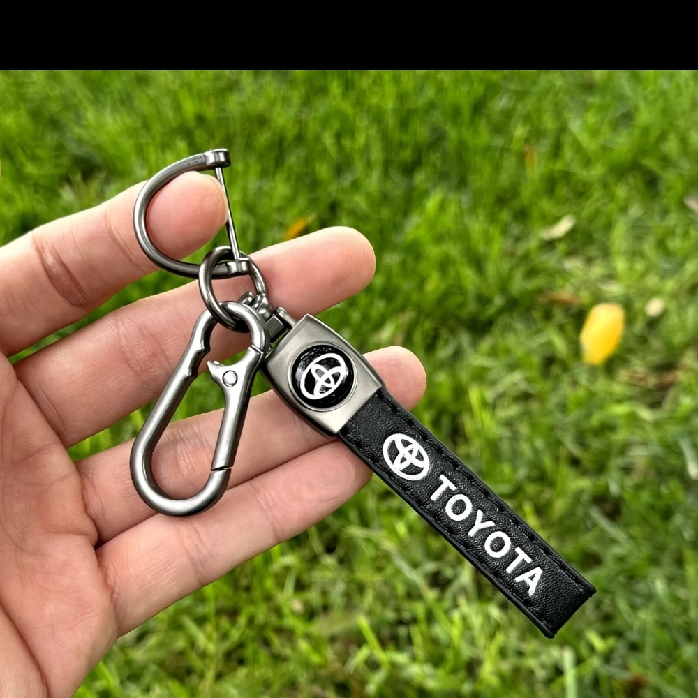 Black Keychain with Silver Accents